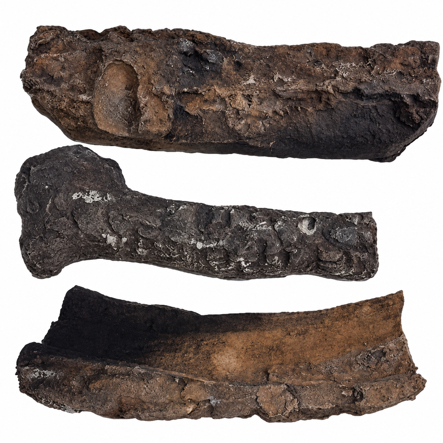 Game of Thrones set of 3 ceramic logs photographed together on a white background