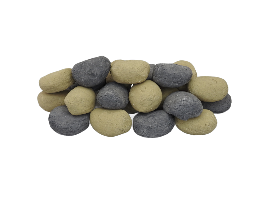 Ceramic gas fire pebbles in a pack