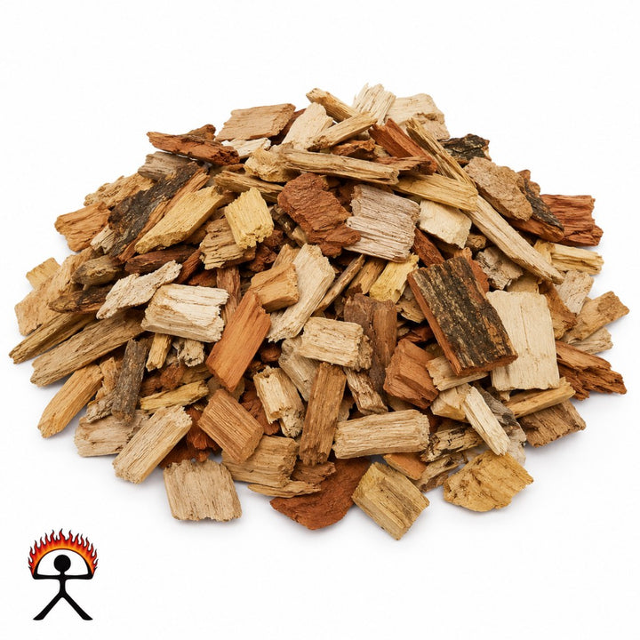BBQ smoking chips, chunks and dust — outdoor smoking wood products