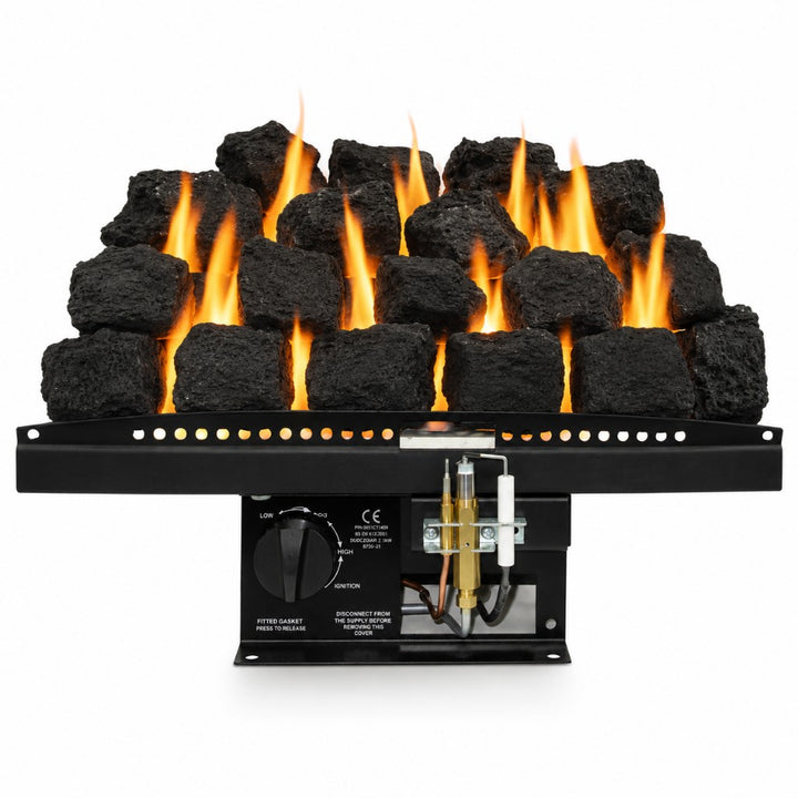 Inset gas fire with ceramic coals and flame — inset gas fires category