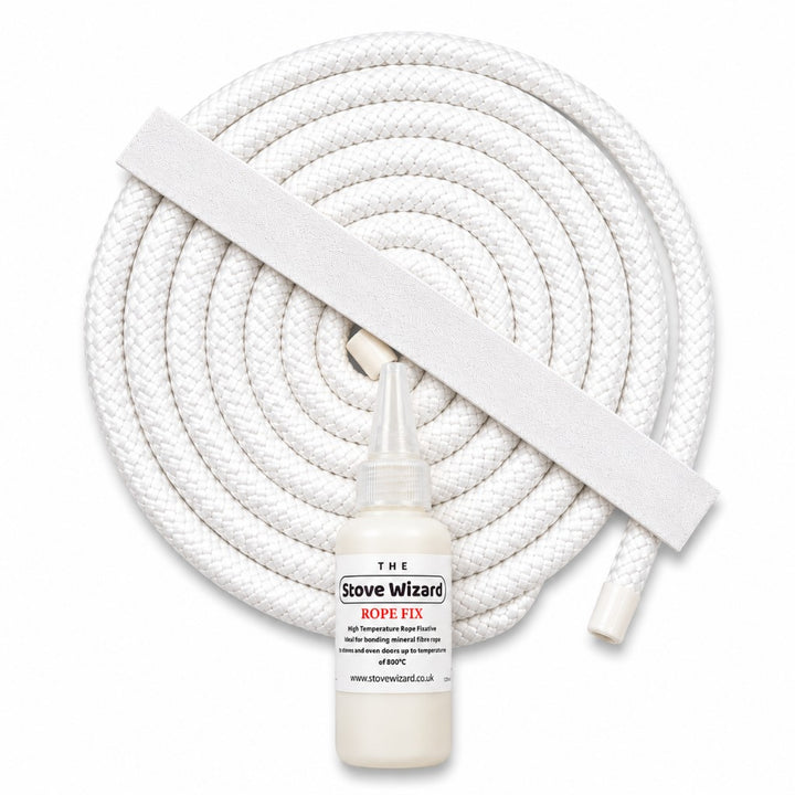Stove rope coil and Rope Fix adhesive — sealing kits and rope adhesive