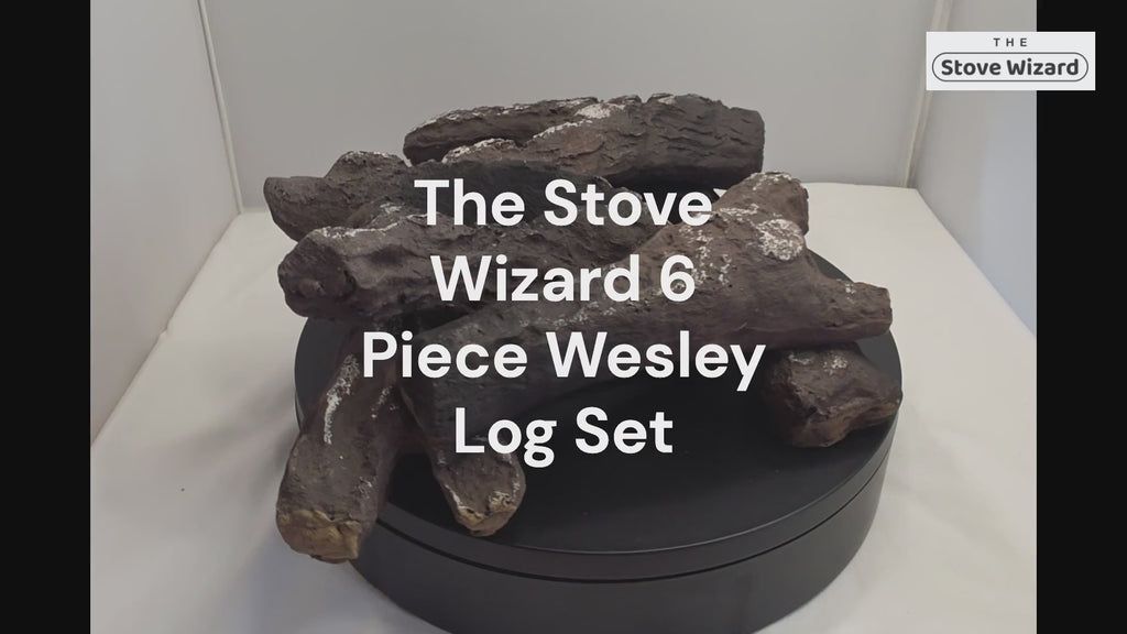 Six Wesley ceramic logs rotating to show the actual set