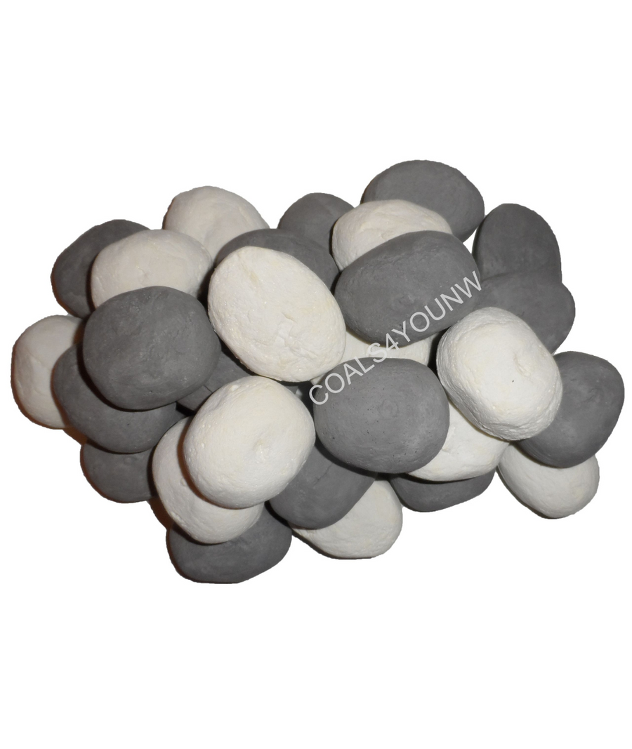 Ceramic gas fire pebbles in a pack