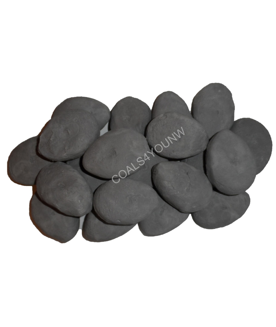 Ceramic gas fire pebbles in a pack