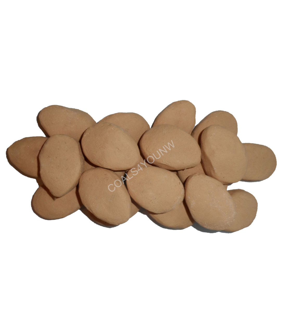 Ceramic gas fire pebbles in a pack