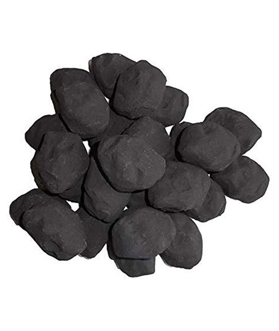 Ceramic gas fire coals arranged in a pack