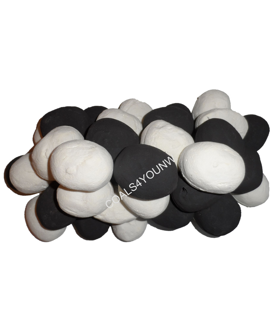 Ceramic gas fire pebbles in a pack