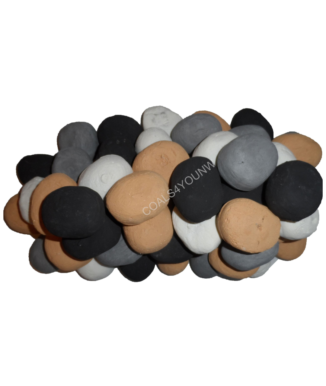 Ceramic gas fire pebbles in a pack