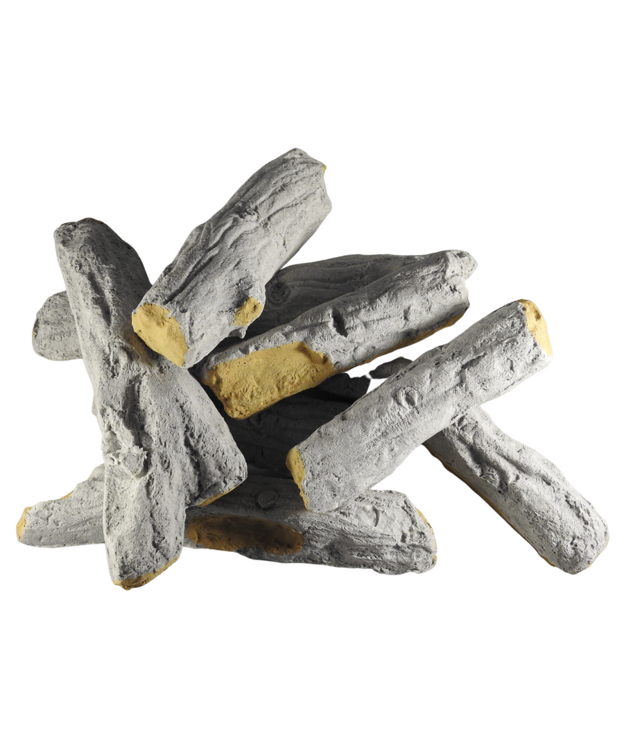 Ceramic artificial gas fire logs
