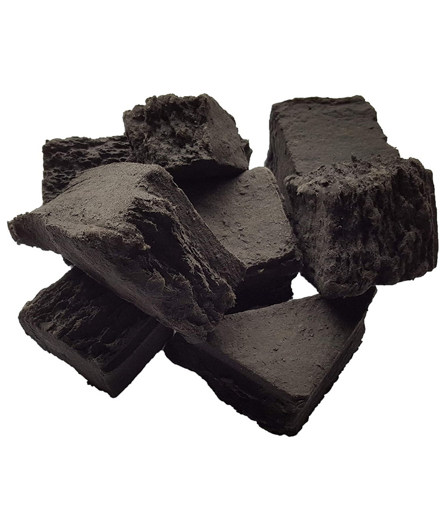 Ceramic gas fire coals arranged in a pack