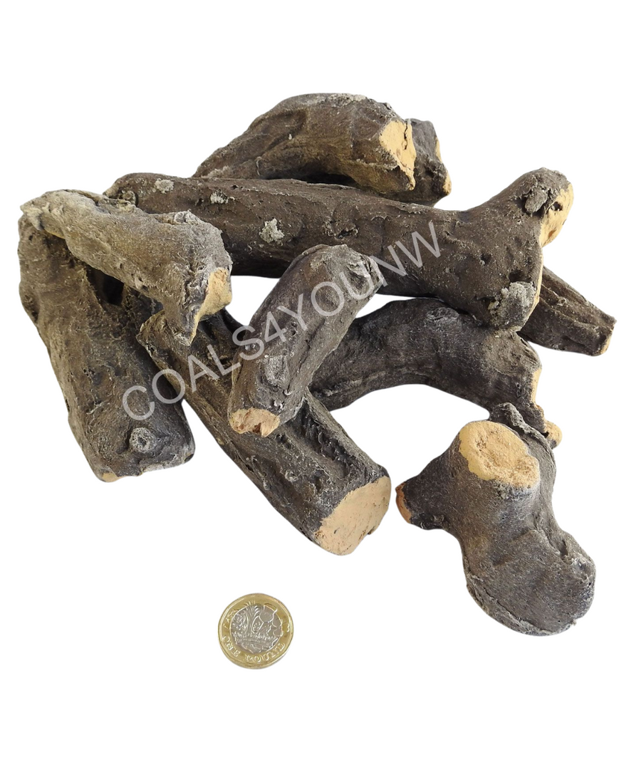 Ceramic artificial gas fire logs