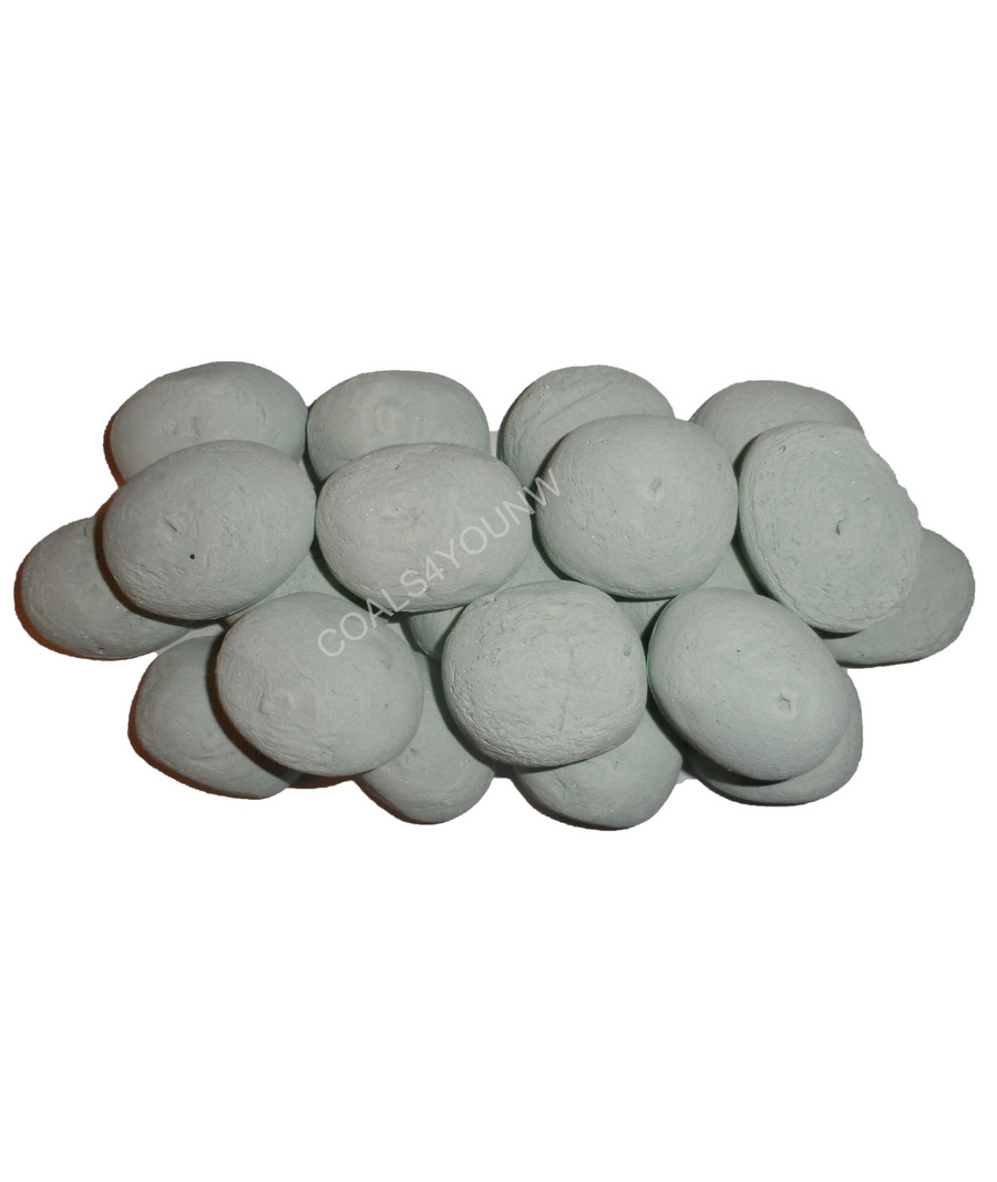 Ceramic gas fire pebbles in a pack