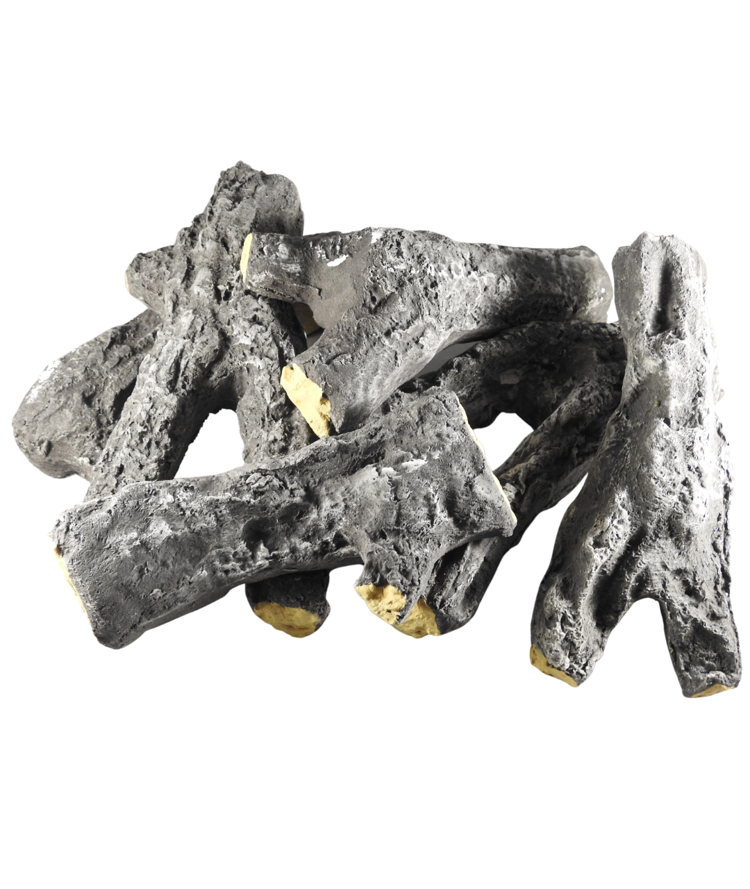 Ceramic artificial gas fire logs