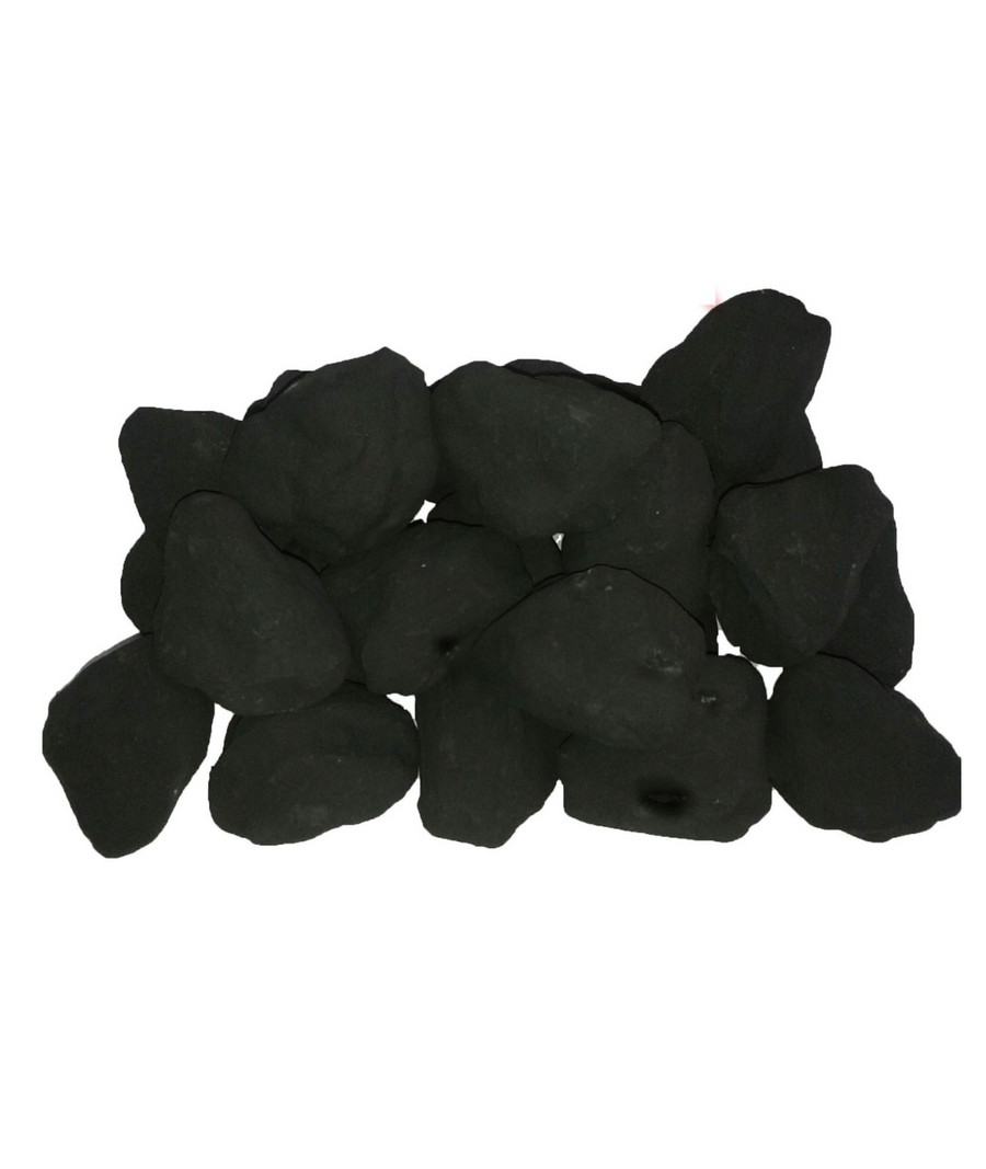 Ceramic gas fire coals arranged in a pack