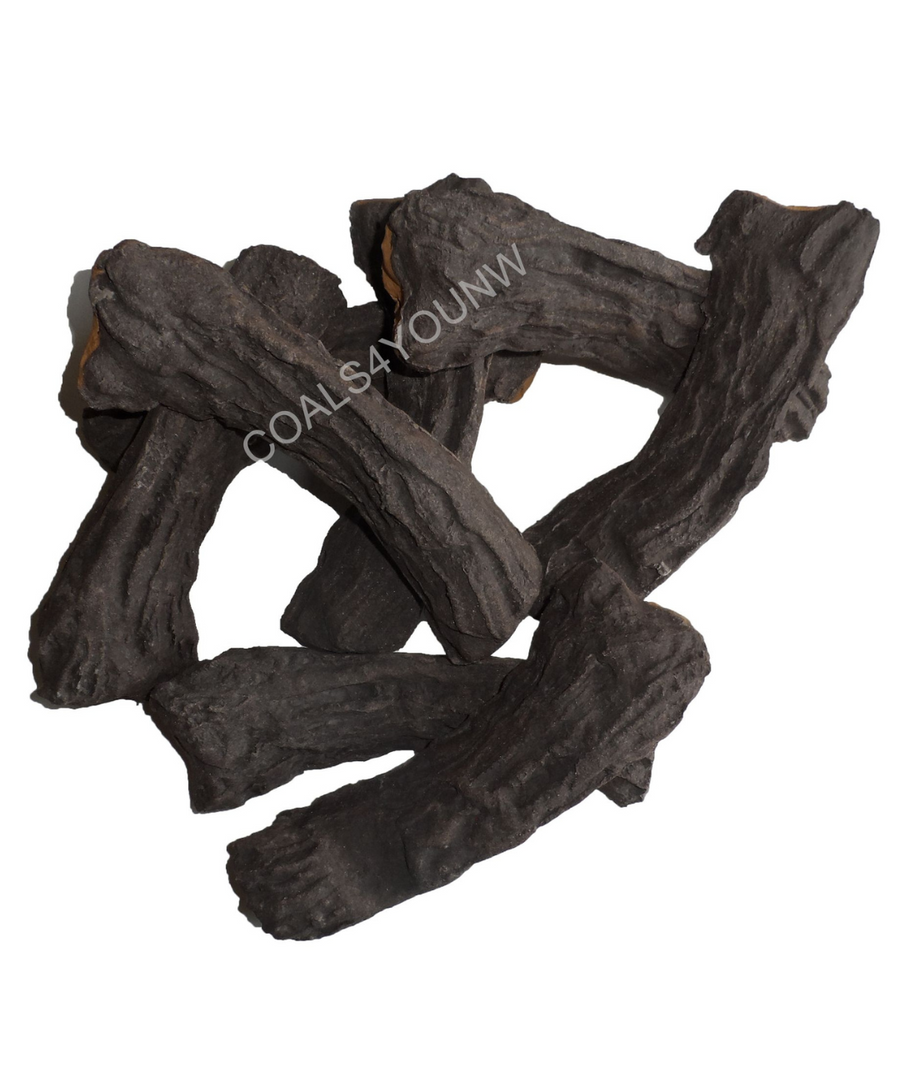 Ceramic artificial gas fire logs