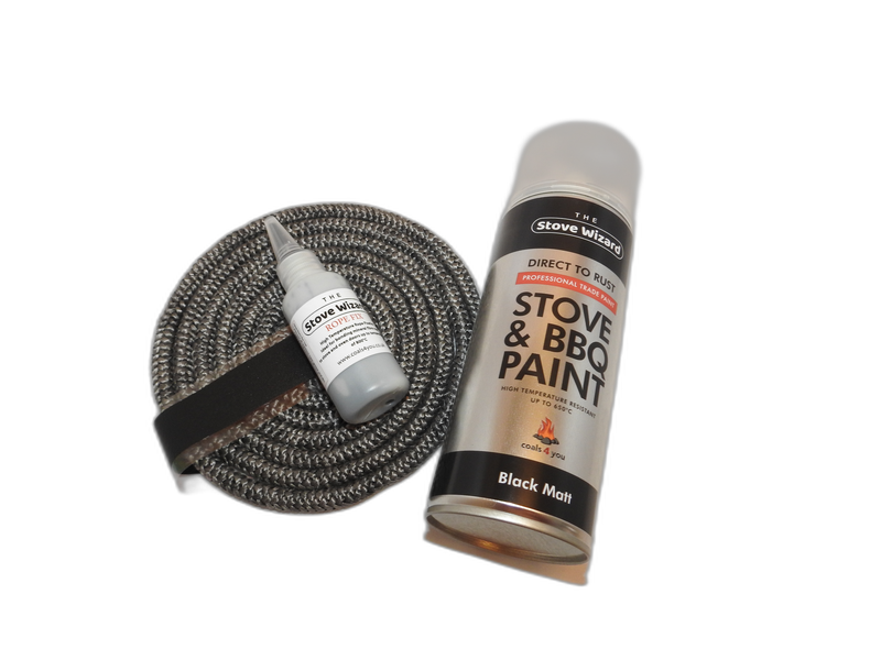 Black Stove rope kit plus 400ml Stove Paint