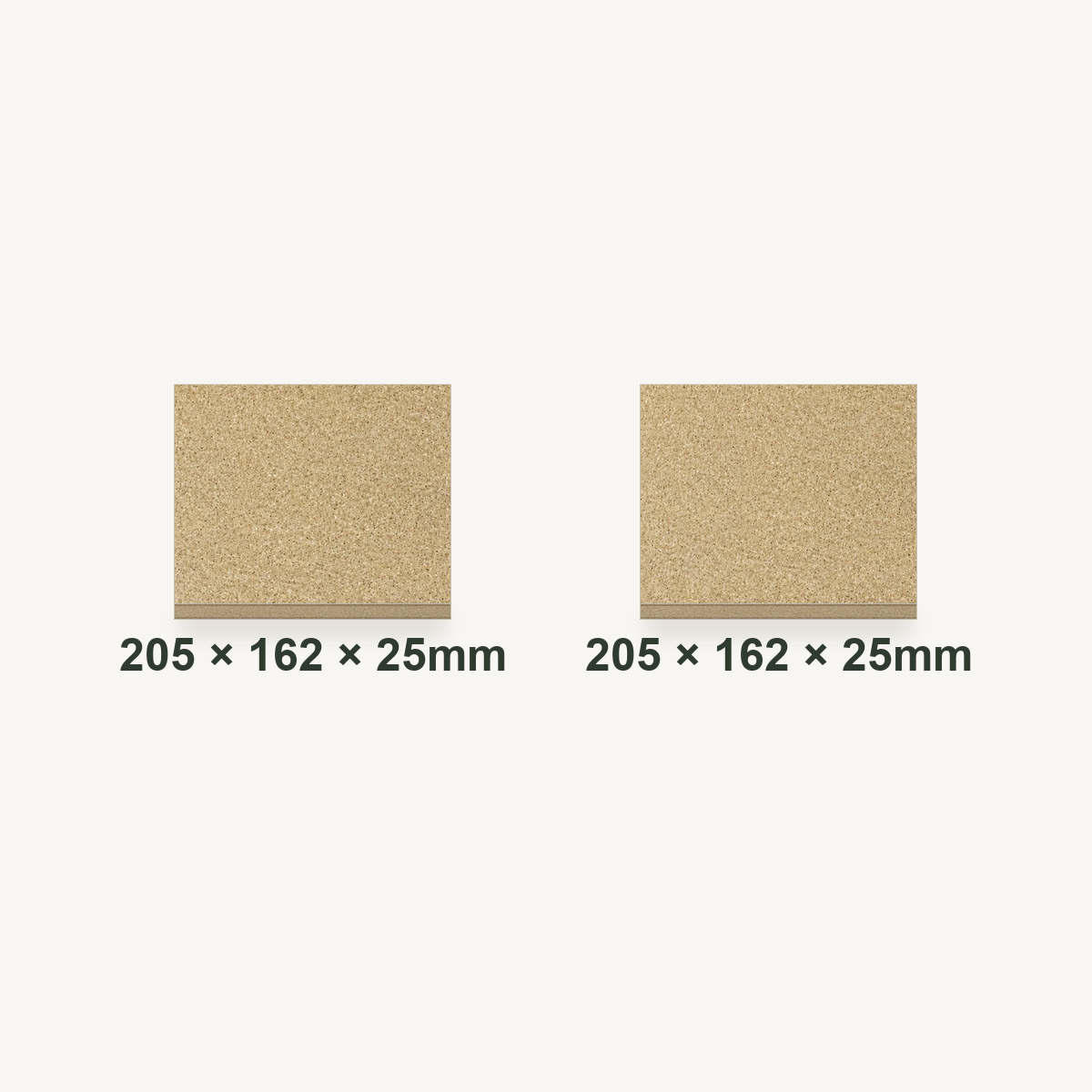 205mm x 162mm x 25mm Vermiculite Fire Brick Pair