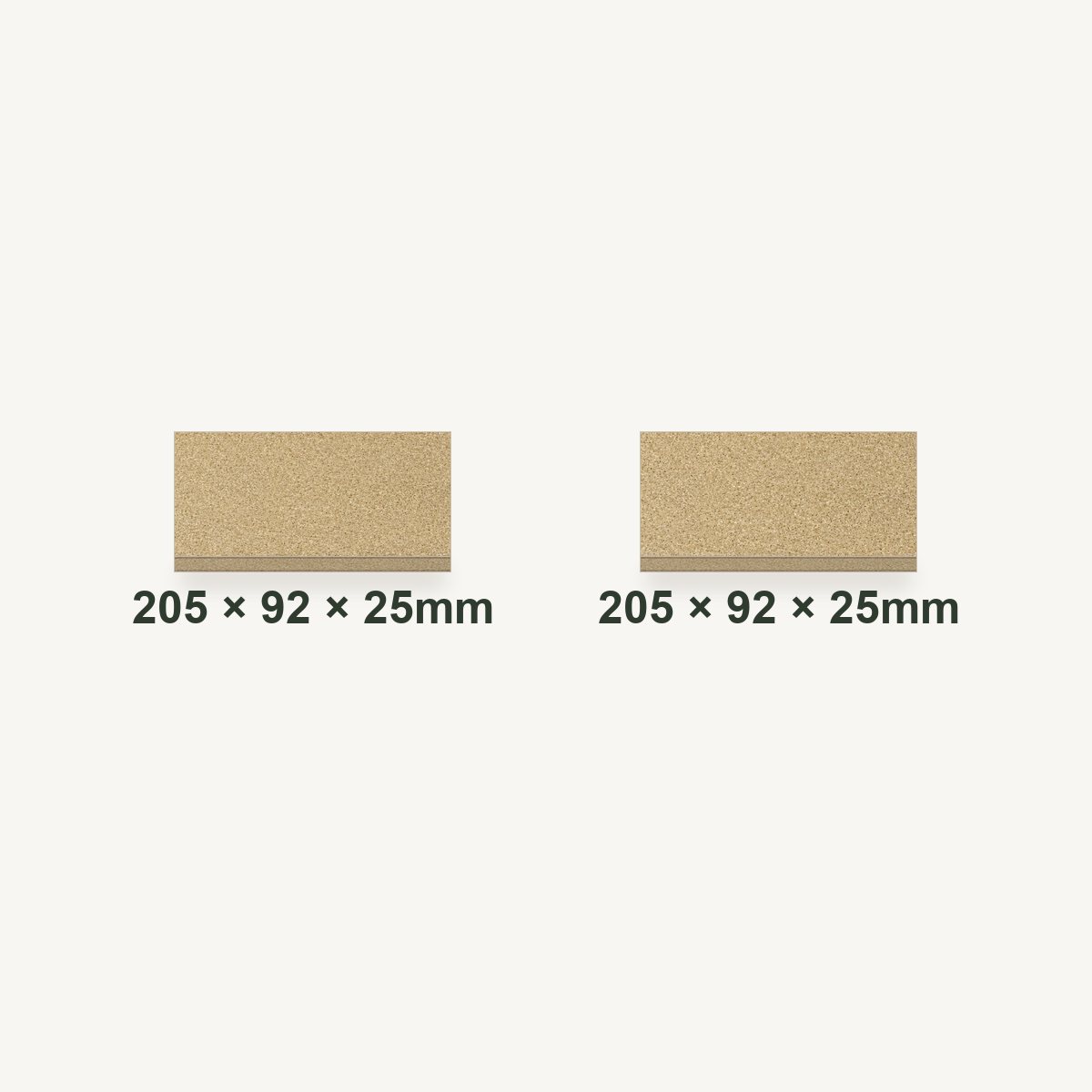 205mm x 92mm x 25mm Vermiculite Fire Brick Pair
