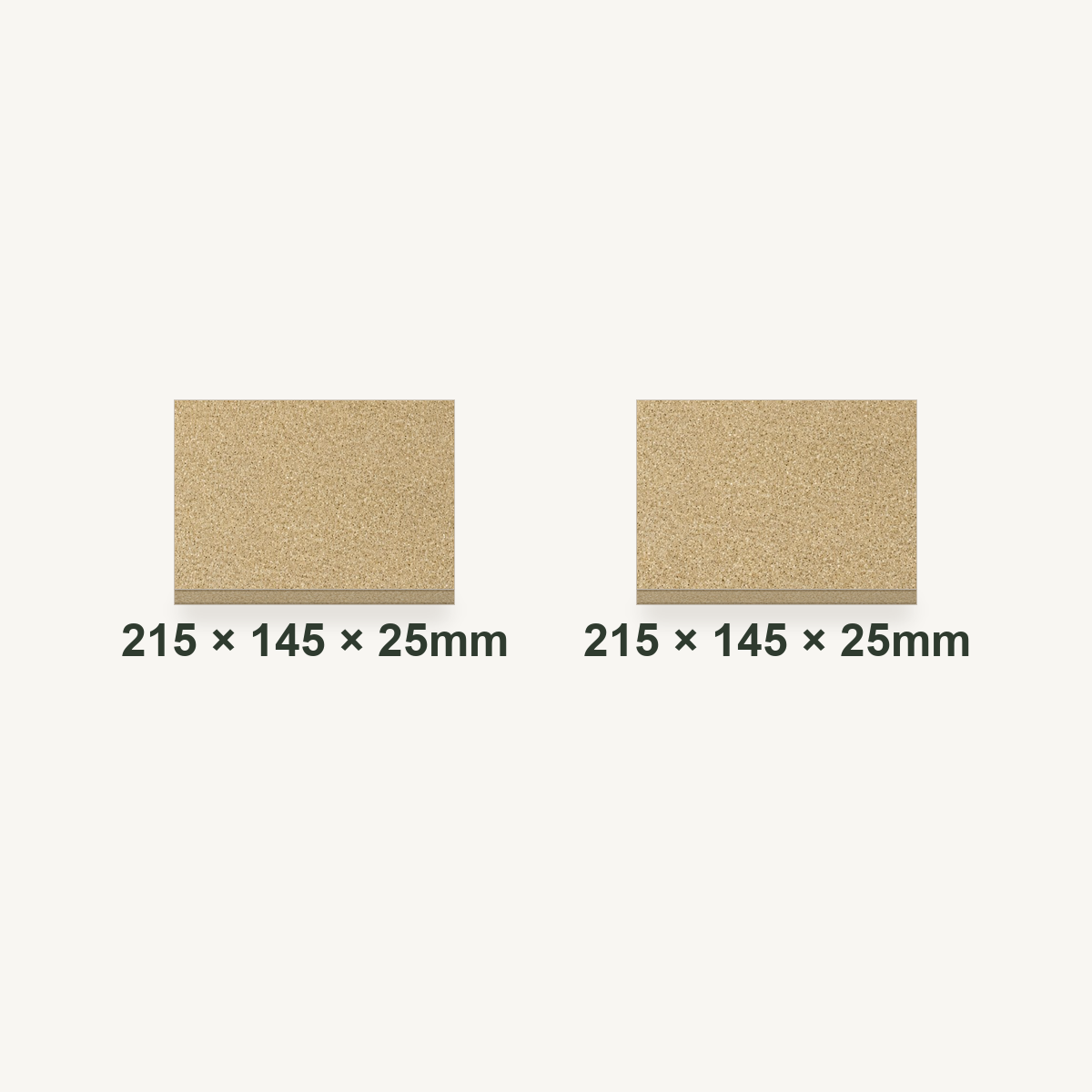 215mm x 145mm x 25mm Vermiculite Fire Brick Pair