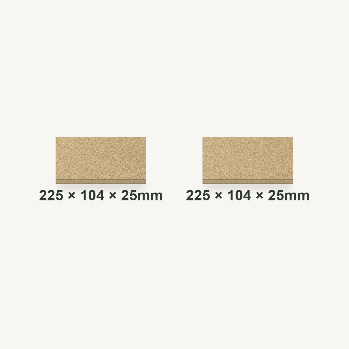 225mm x 104mm x 25mm Vermiculite Fire Brick Pair