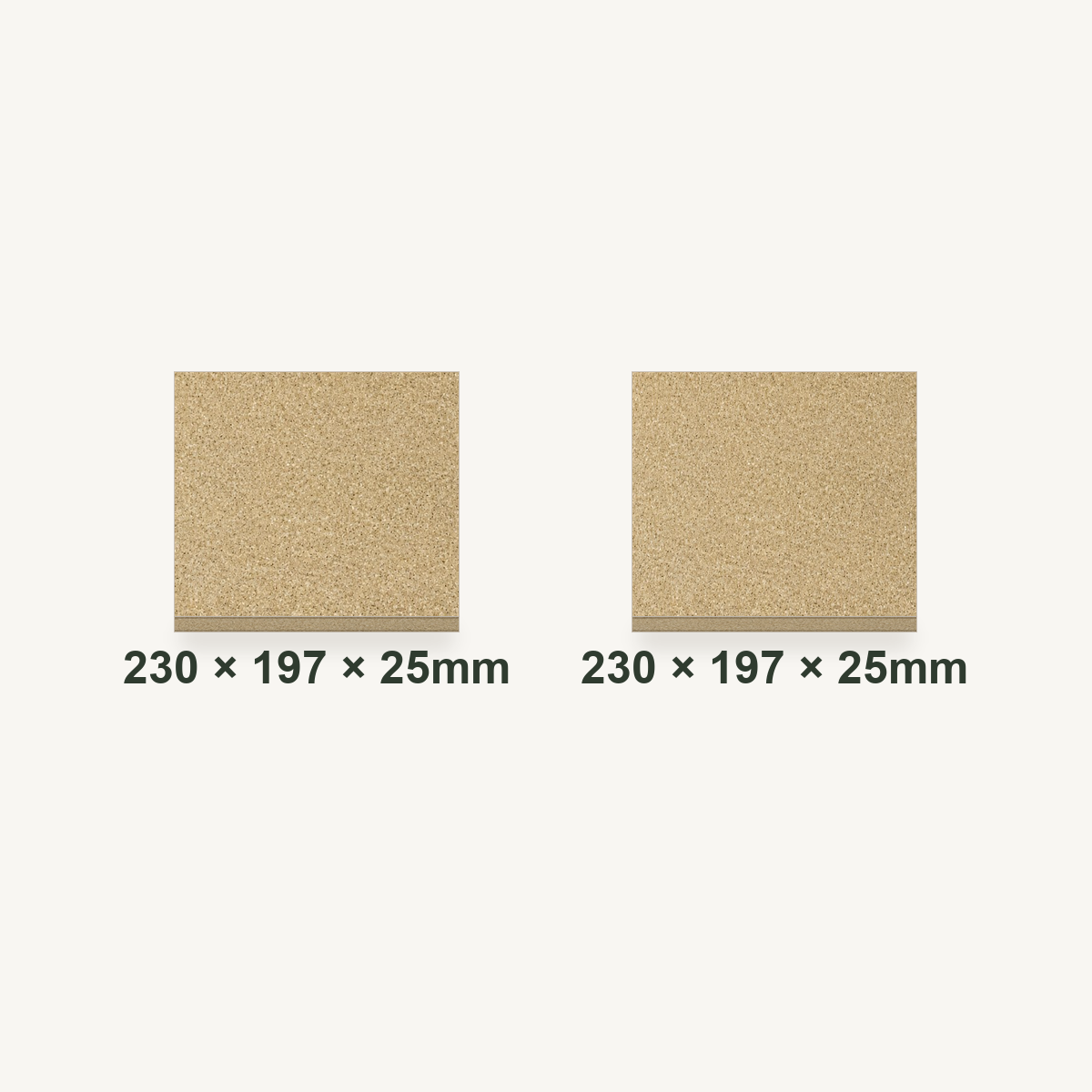 230mm x 197mm x 25mm Vermiculite Fire Brick Pair