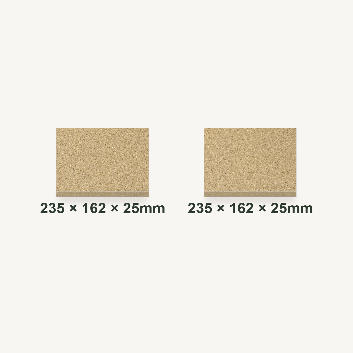 235mm x 162mm x 25mm Vermiculite Fire Brick Pair