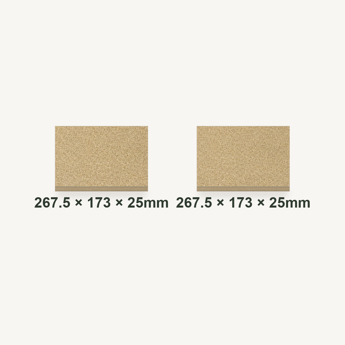 267.5mm x 173mm x 25mm Vermiculite Fire Brick Pair