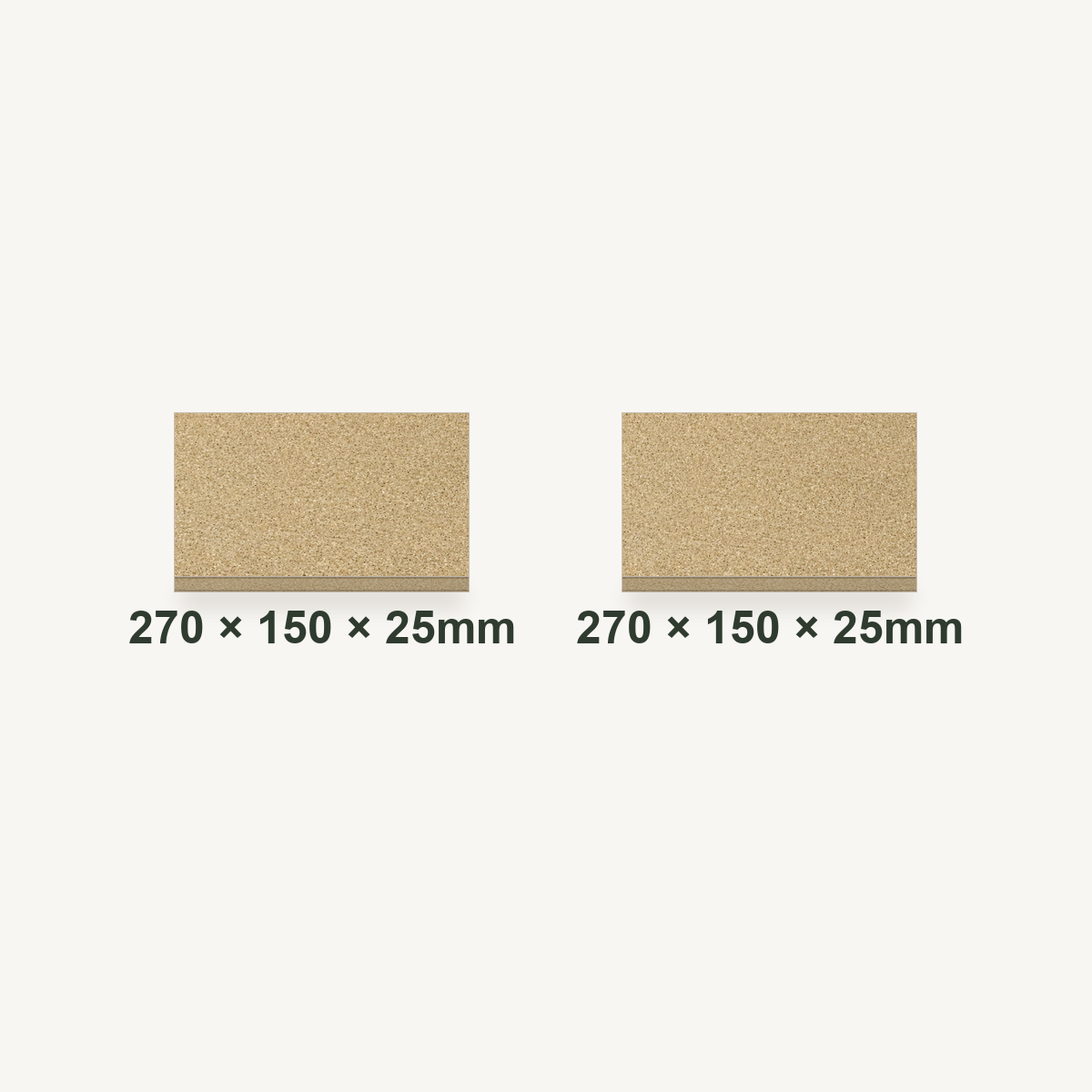 270mm x 150mm x 25mm Vermiculite Fire Brick Pair