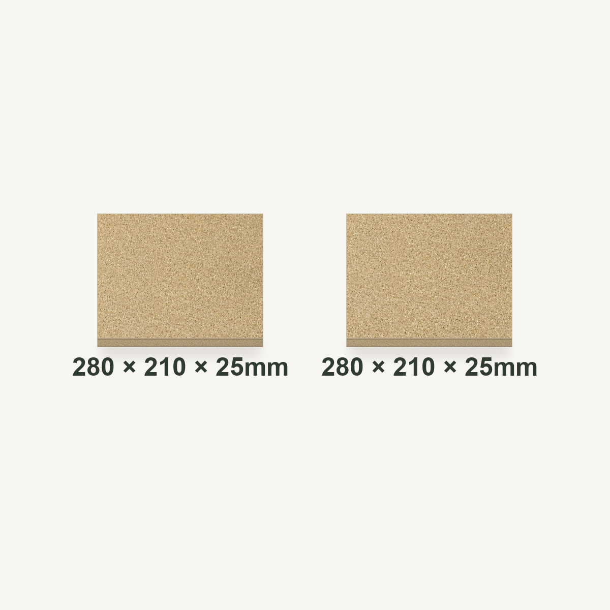 280mm x 210mm x 25mm Vermiculite Fire Brick Pair