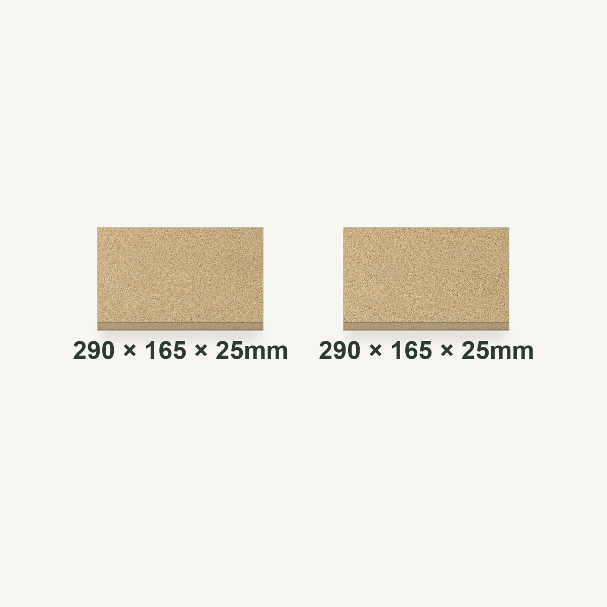 290mm x 165mm x 25mm Vermiculite Fire Brick Pair