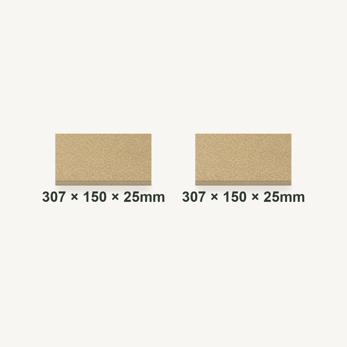 307mm x 150mm x 25mm Vermiculite Fire Brick Pair