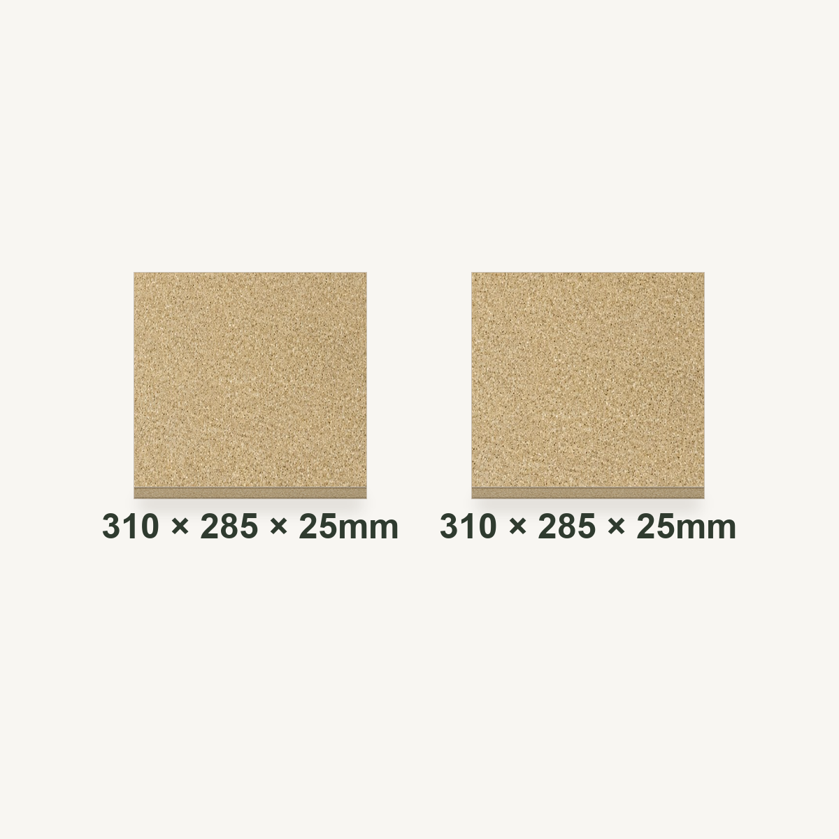 310mm x 285mm x 25mm Vermiculite Fire Brick Pair