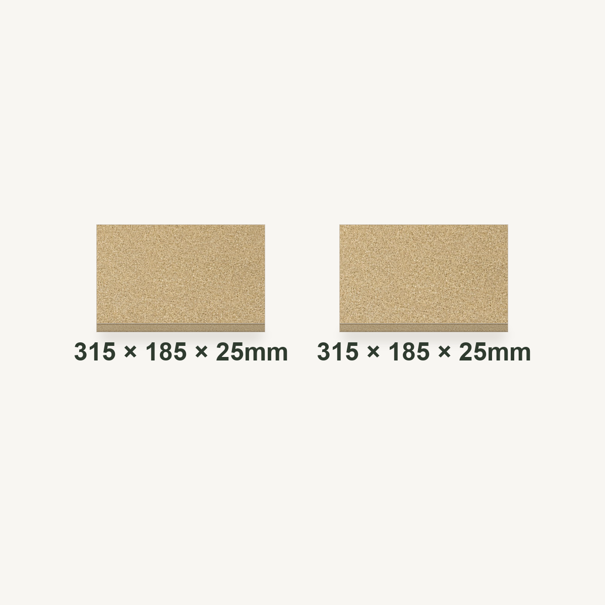 315mm x 185mm x 25mm Vermiculite Fire Brick Pair