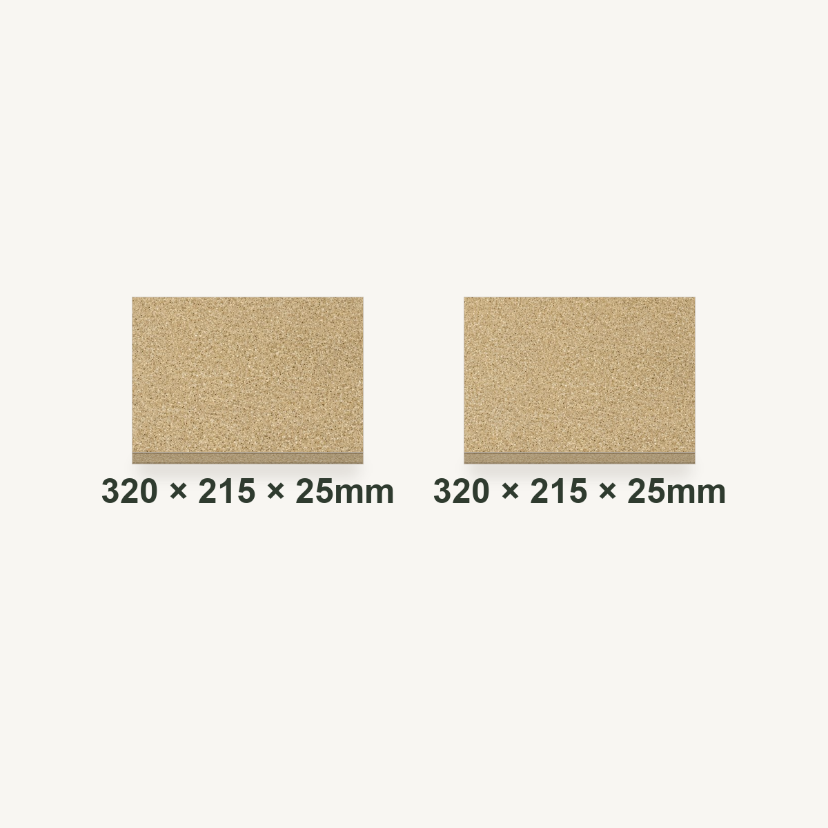 320mm x 215mm x 25mm Vermiculite Fire Brick Pair