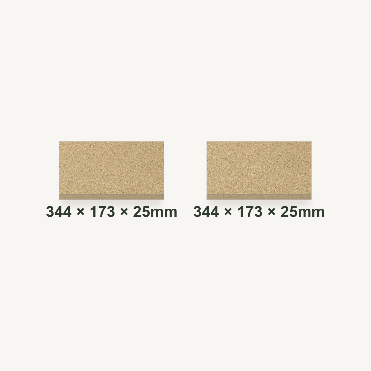 344mm x 173mm x 25mm Vermiculite Fire Brick Pair