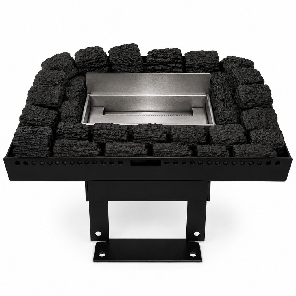 Bio Ethanol inset fire with ceramic coals